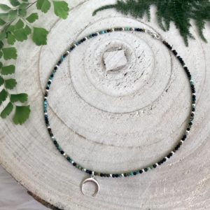 Gargantilla de Turquesa Tibetana y plata de ley