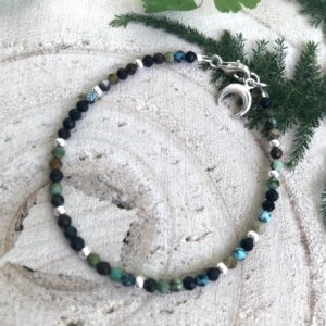 Pulsera Turquesa Tibetana y Plata de ley