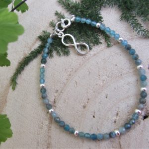 Pulsera Única de ágata azul y plata de ley