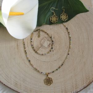 Conjunto Única de Ágata de colores