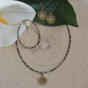 Conjunto Única de Turquesa Tibetana