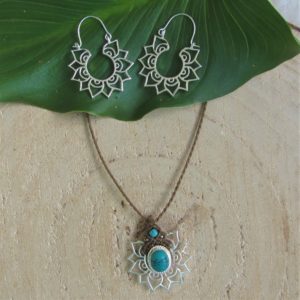 Conjunto Tara Flor de Loto con Turquesa