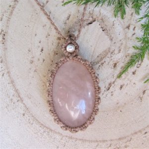 Collar Cuarzo Rosa y Plata