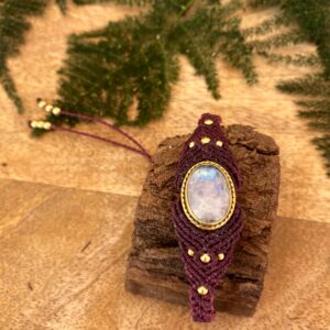 Alternative view of Pulsera ÚNICA, en macramé y piedra luna