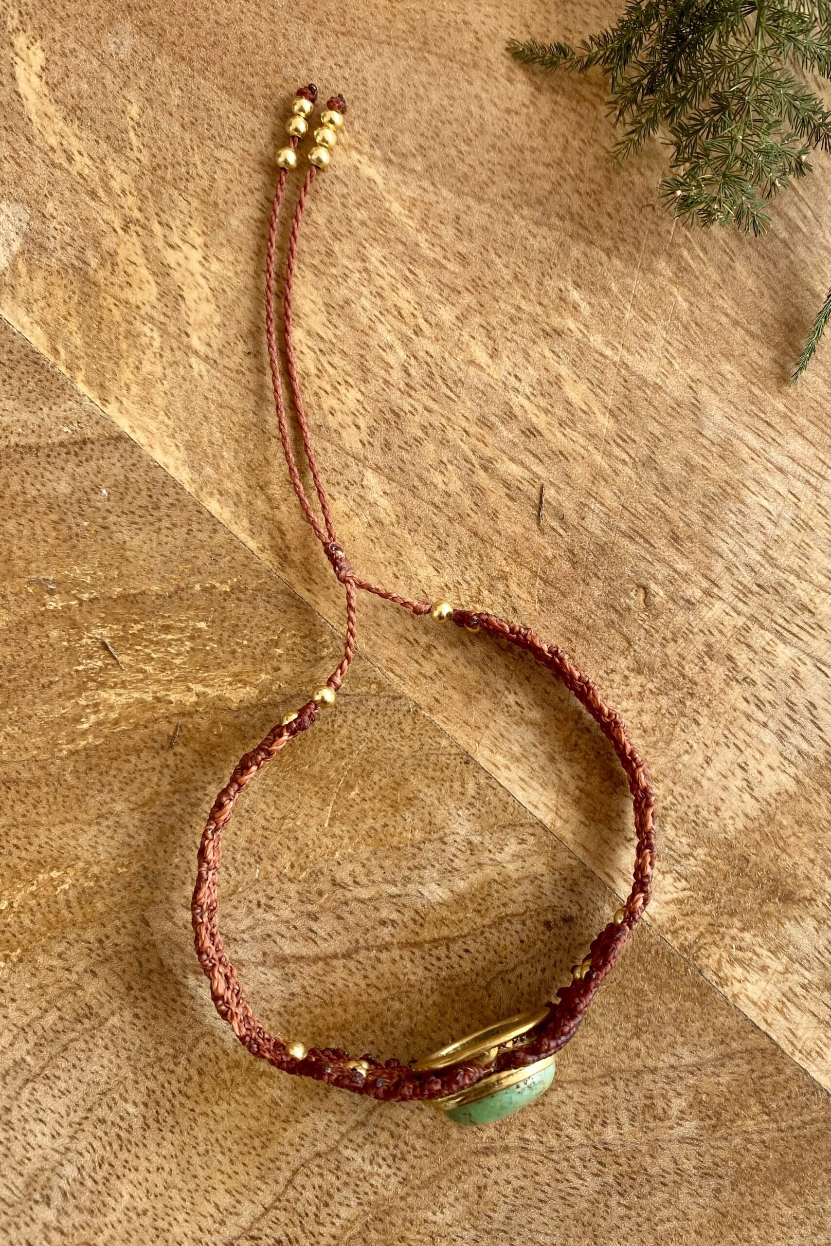 Pulsera ÚNICA, en macramé con turquesa - Imagen 5